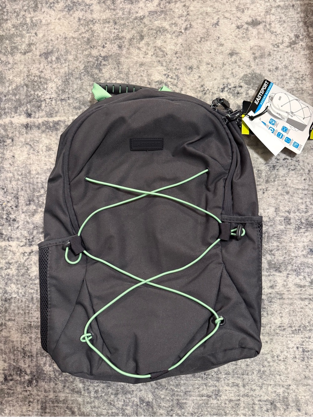 Men's Black Backpack with Mint Accent - Lightweight Everyday Bag